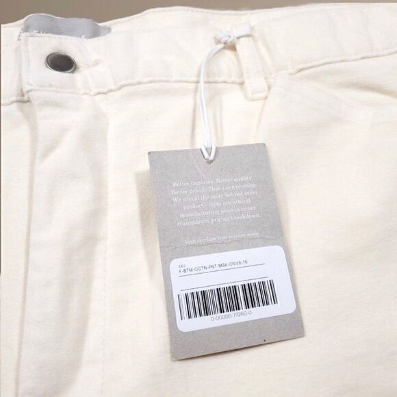 Everlane The Moleskin Way-High Pant in Canvas Beige Organic Cotton Size 16 NWT - Picture 10 of 16